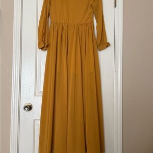 Joyfolie Mustard Long Sleeve Dress